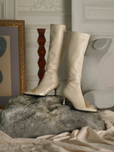 Load image into Gallery viewer, Artisanal Dava High Boots - Beige/Gold